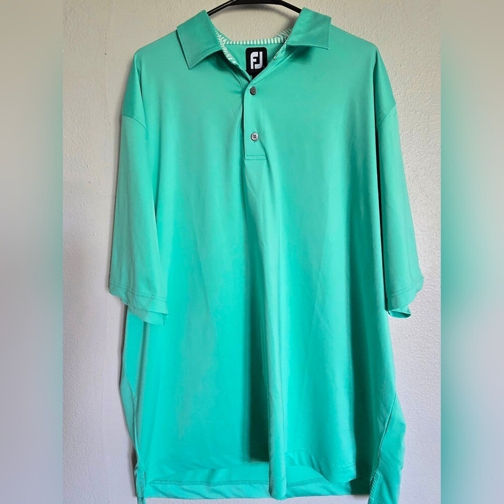 FootJoy Golf Polo‎ Shirt Moisture Wicking Performance Athletic Green Size 2XL